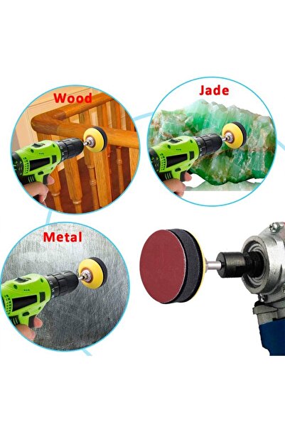 Depolife Gravür Makineleri Için 15 Parçalı Mini Polisaj Uç Seti Seti Cırtlı Taban Zımpara Bone Skoch Sünger