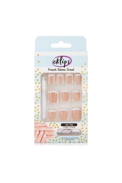 eklips Takma Tırnak French Bej Küt