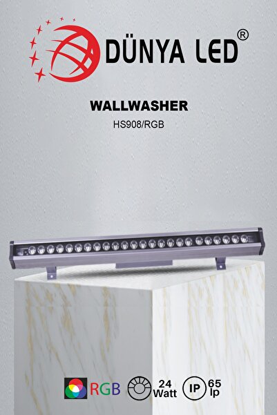 DÜNYA LED Hs.908-r 24x1w Wallwasher Dış Mekan Su Geçirmez Led Aydınlatması Ip...