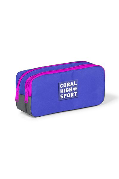 Coral High Sport Lavender Gray Two Compartment Pencil Bag 22278
