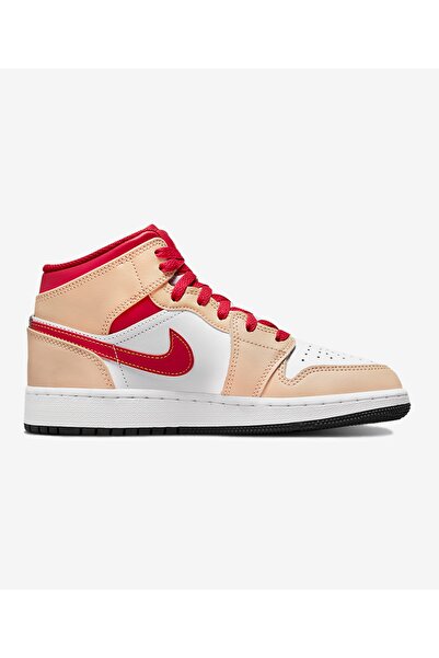 Nike Air Jordan 1 Mid Beige Red White 554725-201