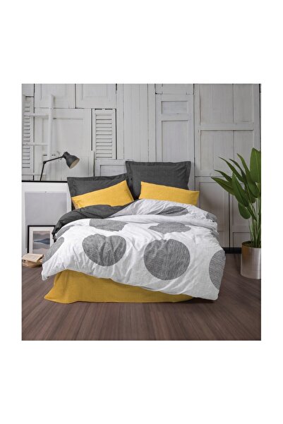 Cotton Box Плямистий жовтий сучасний двоспальний комплект постільної білизни
