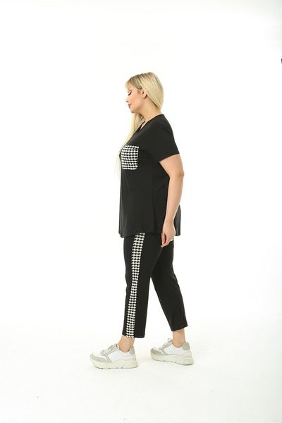 Mami Plus Size Women's Capris Short Sleeve Viscose Combed Cotton Suit