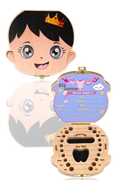 FIESSE Organik Doğal Ahşap Erkek Bebek Hediyelik Hatıralık Diş Saklama Kutusu...