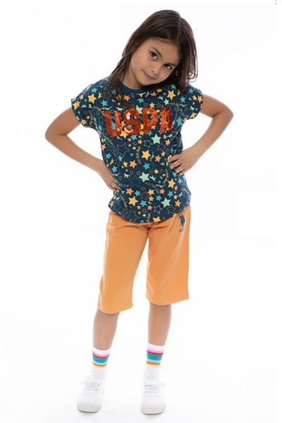 U.S. Polo Assn. US Polo Assn. Us1050 Girl's Capri Set