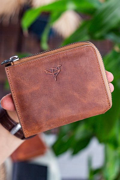Garbalia Πορτοφόλι Unisex Crazy Tan από γνήσιο δέρμα Leeds