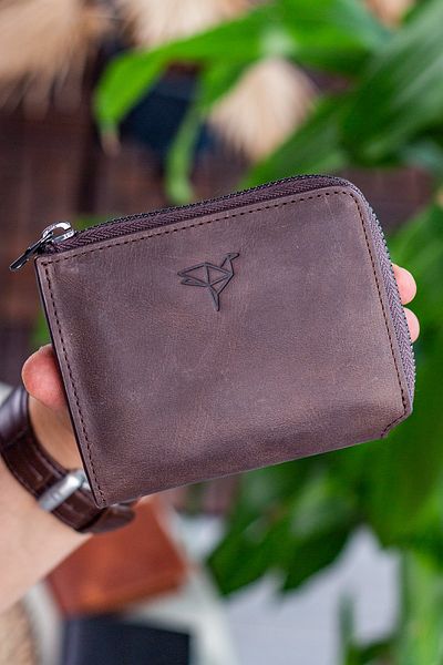 Garbalia Leeds Γνήσιο Δερμάτινο Crazy Brown Unisex Πορτοφόλι με φερμουάρ