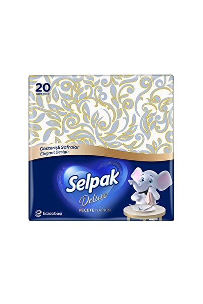 Selpak Kiraz Çiçeği 20'li Deluxe Peçete - Gösterişli Sofralar Serisi- Yeşil-beyaz- Deluxe