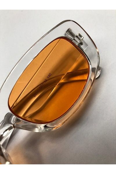 LOOKUP Unisex Orange Square Rectangle Vintage Retro Sunglasses