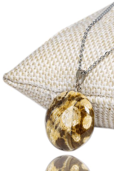 Tesbih Atölyesi Certified Natural Ammonite Fossil Natural Stone Necklace