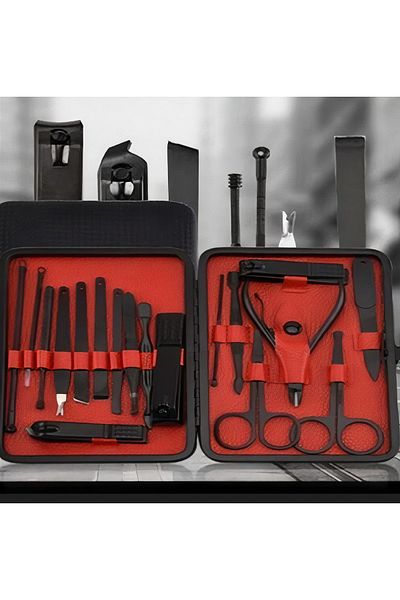 OMAC 18 Piece Manicure Pedicure Set - Nail Clipper with Bag and Tweezer File