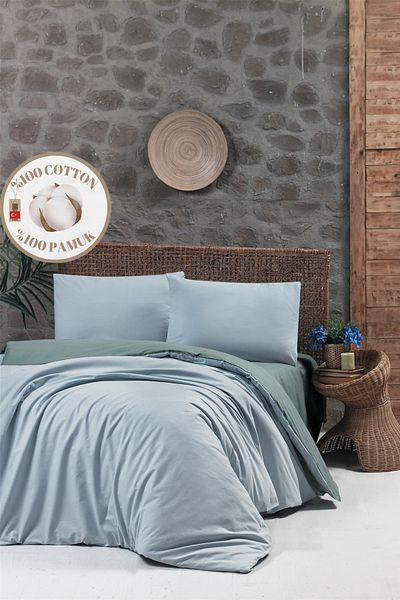 Firuze Σετ Παπλωματοθήκη Cemeteks Ranforce Μονό Trend-green-mint