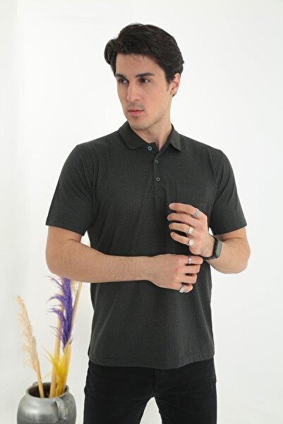 KMKkombin Μπλουζάκι μπλουζάκι με κλασική κοπή με μοτίβο γιακά με τσέπες