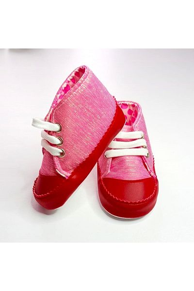 MiniStand Lace-up Pink Glitter Baby Girl Shoes