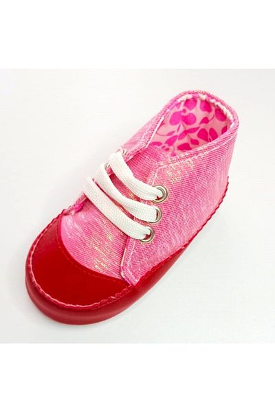 MiniStand Lace-up Pink Glitter Baby Girl Shoes