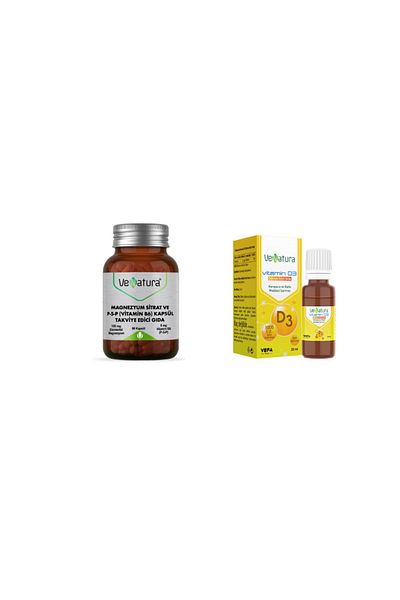 VeNatura Magnesium Citrate - B6 90 Capsules + D3 20 ml Drops