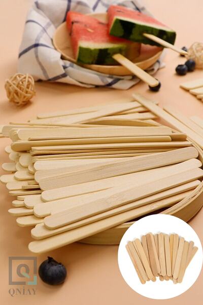 QNİAY 50 Adet Ahşap Karpuz Kavun Meyve Çubukları Doğal Ahşap Kamp Çubuğu Kamp...