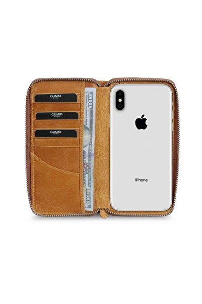 GUARD Antique Yellow Zippered Portfolio Wallet