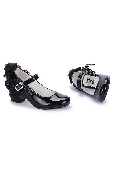 Almues 754 Patent Leather Girls' Heeled Ballerina Shoes - 4 Cm