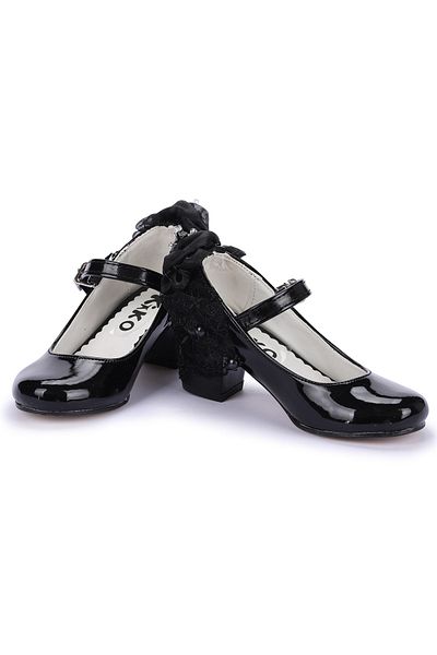 Almues 754 Patent Leather Girls' Heeled Ballerina Shoes - 4 Cm