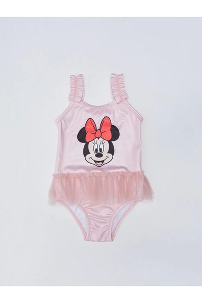 LC Waikiki Rugalmas szövet Minnie Mouse nyomott kislány fürdőruha
