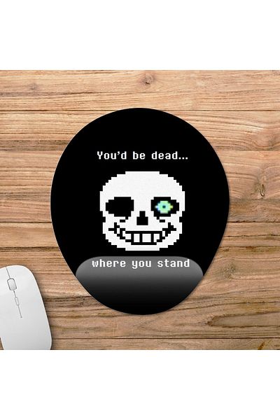 Pixxa موديل لوحة ماوس مع مسند للمعصم من Undertale - 2 بيضاوي