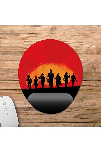 Pixxa نموذج لوحة ماوس دعم المعصم Red Dead Redemption 2 - 2 بيضاوي
