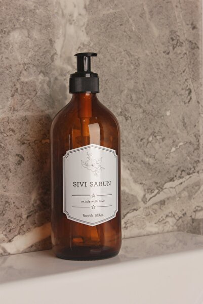 Milenay Vintage Amber - Liquid Soap Dispenser and Bottle