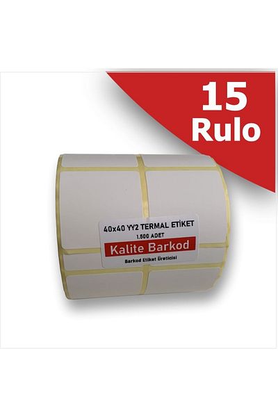 Kalite Barkod Etichetă termică 40x40 2 Li |   15 role de etichete cu coduri de bare