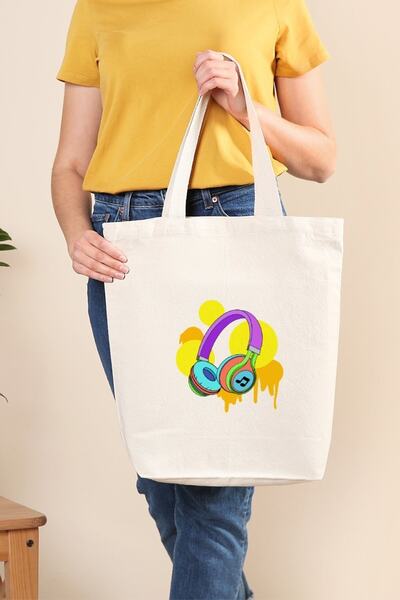 Müzik Reyonu حقيبة قماش خربش نمط سماعة الرأس الموسيقى