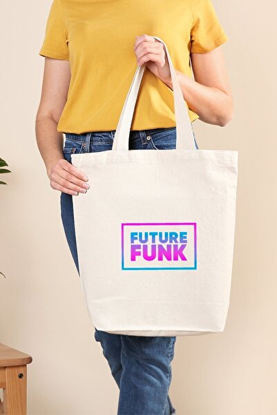 Müzik Reyonu حقيبة قماش فيوتشر فانك شعار 02
