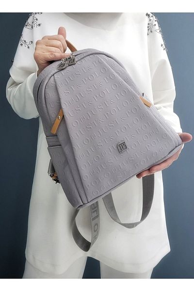 Just Polo Medium Size 9 Compartment Women's Backpack - Gray Jp4040Tm