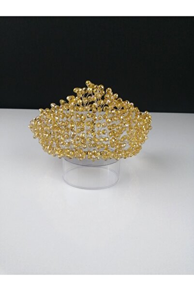 Bontex Cristal galben muștar, Henna și Coroana Miresei cu mărgele – Accesoriu...