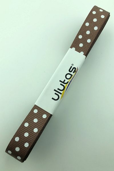 Ulutaş Στολίδια Καφέ Πουά Grosgrain Κορδέλα 1 μέτρο πλάτος 1,5 cm – Κορδέλα
