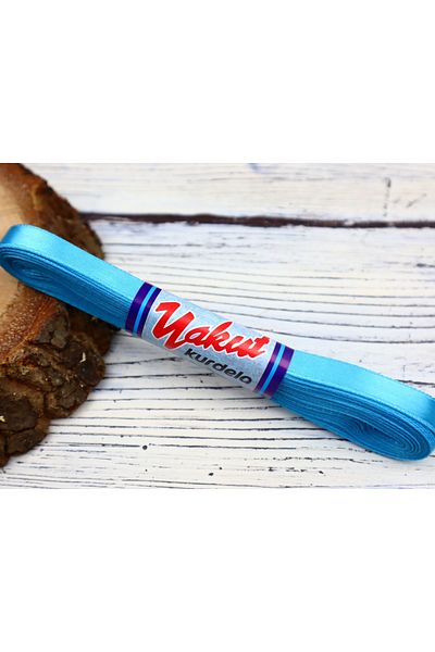 YAKUT 1 cm Σατέν Κορδέλα Τυρκουάζ 1 Μπάλα 10 m