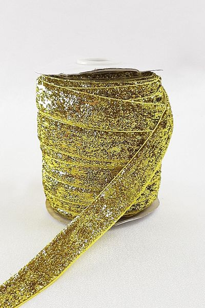 Bontex Χρυσό Χρώμα Glitter Velvet Κορδέλα Πλάτος 2 cm 1 Meter – Κορδέλα – Κορδέλα