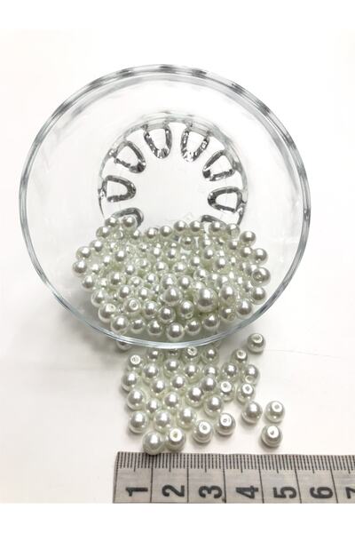 Bontex Bijele staklene perle 6 mm 1 pakovanje 50 grama – Perle