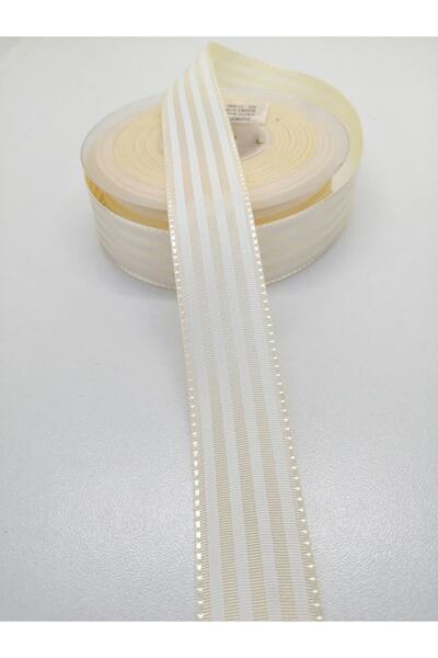 Bontex شريط تافتا مخطط كريمي 2.5 سم 1 متر – شريط