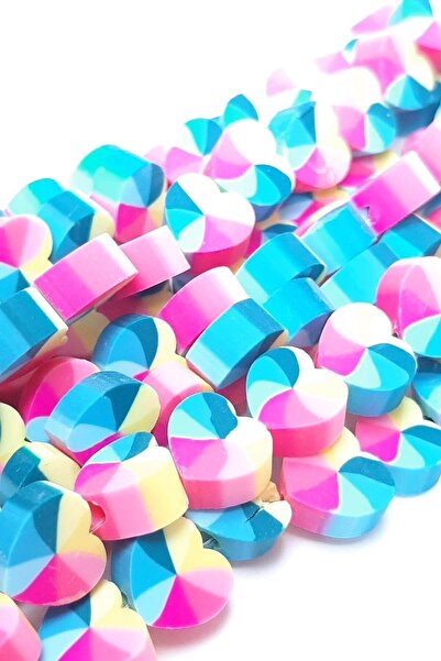Bontex Sortiment de mărgele Inimă cu model Mărgele Fimo – Mărgele