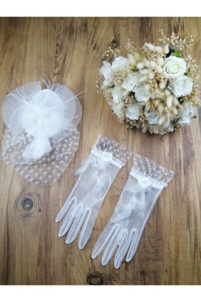 GELD Set de flori artificiale pentru nuntă, buchet de mireasă și set de voalu...