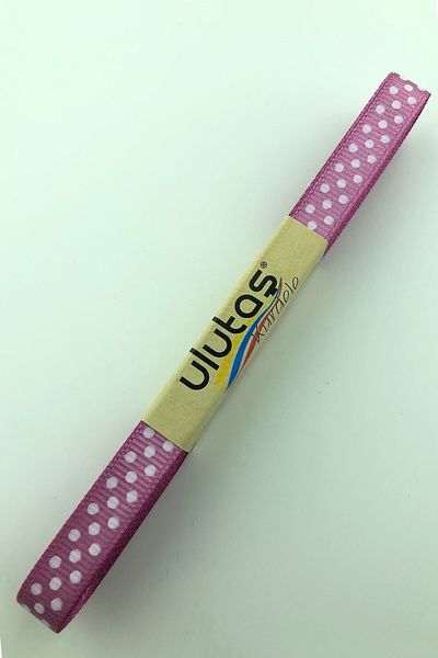 Ulutaş Στολίδια Υλικά Στολισμός Plum Polka Dot Grosgrain Κορδέλα 1 μέτρο πλάτος 1 cm – Κορδέλα – Κορδέλα