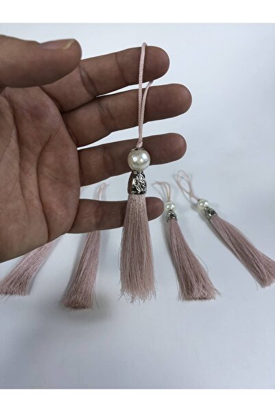 Bontex cu mărgele Ciucuri cu ciucuri argintii pudrati cu perle 1 bucată Lungi...