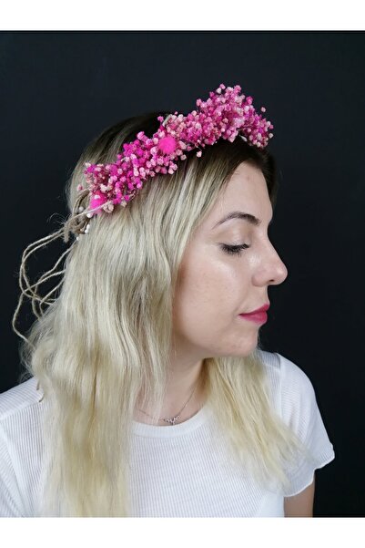 Bontex Coroană de flori uscate roz – Coroană