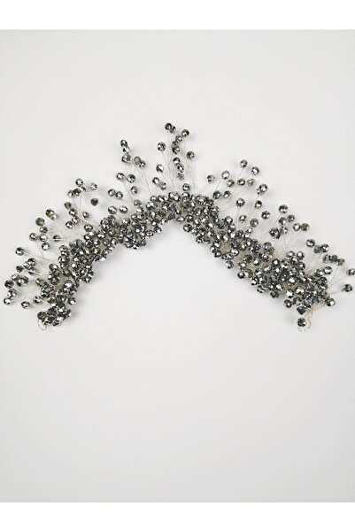 Bontex Accesoriu pentru păr și turban din piatră de cristal argintie pentru f...