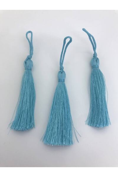 Bontex Turcoaz deschis cu ciucuri 10 bucăți 7 cm – Panglică decorativă