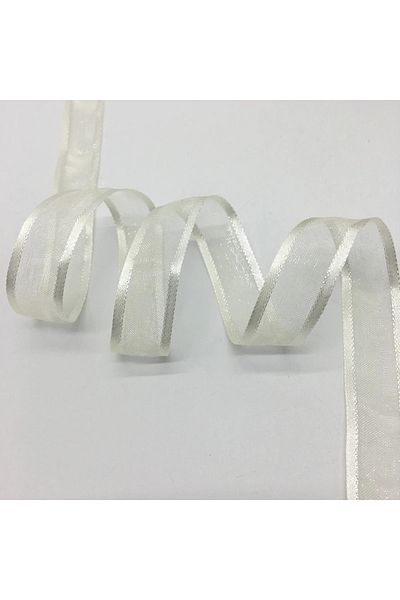 GELD Panglică Satin Organza Culoare Albă 1 Metru Lățime 2,5 Cm – Panglică – Panglică
