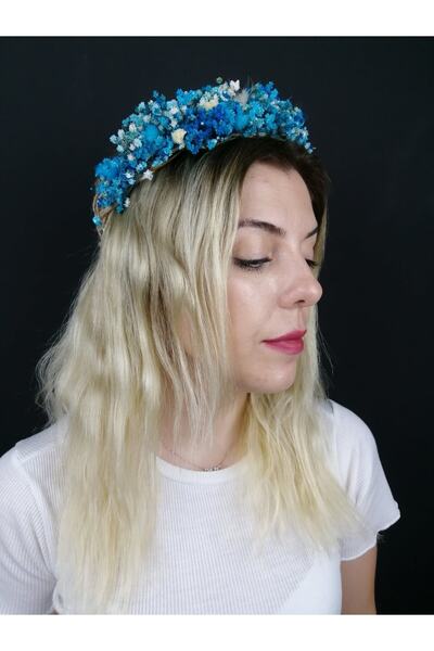 Bontex Coroană de flori uscate turcoaz – Coroană