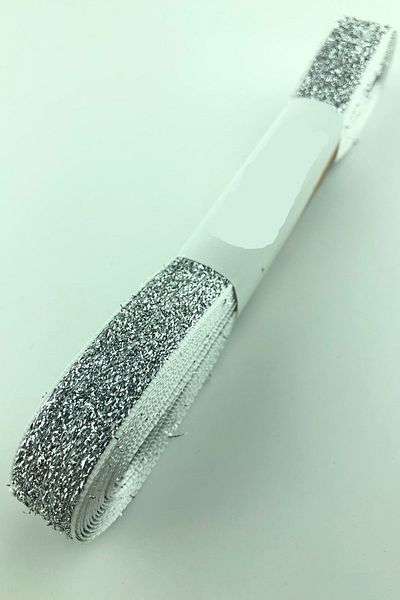Bontex Ασημί Velvet Glitter Κορδέλα Πλάτος 1,5 cm 1 m