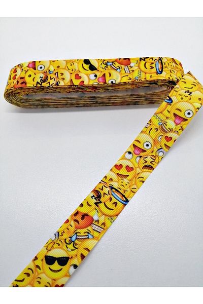 Bride Aksesuar Dünyası Emoji Patterned Grosgrain Ribbon 2.5 cm 3 Yards – Ribbon – Ribbon