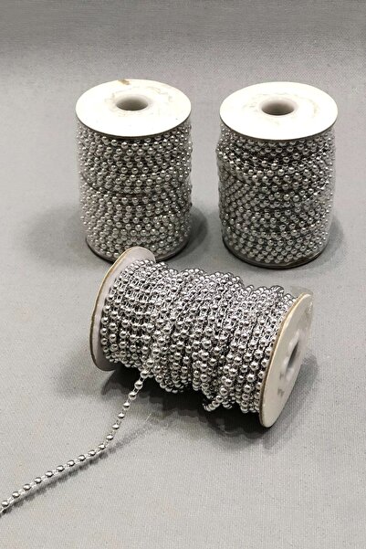 Bontex Perle tăiate în linie argintie 4 mm 1 metru – margele
